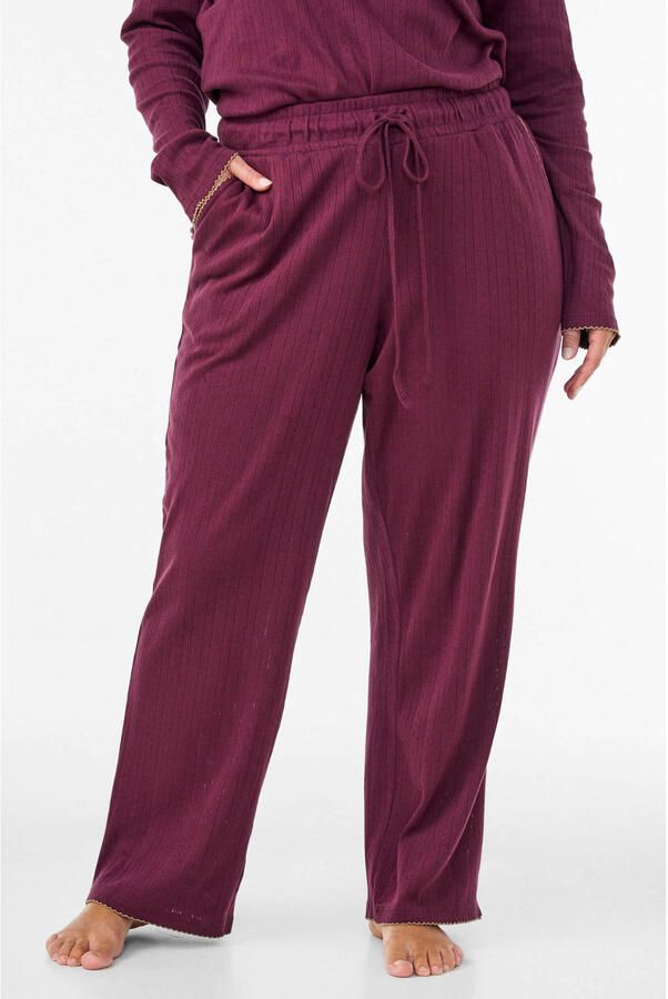 Zizzi pyjamabroek Plus Size donkerpaars