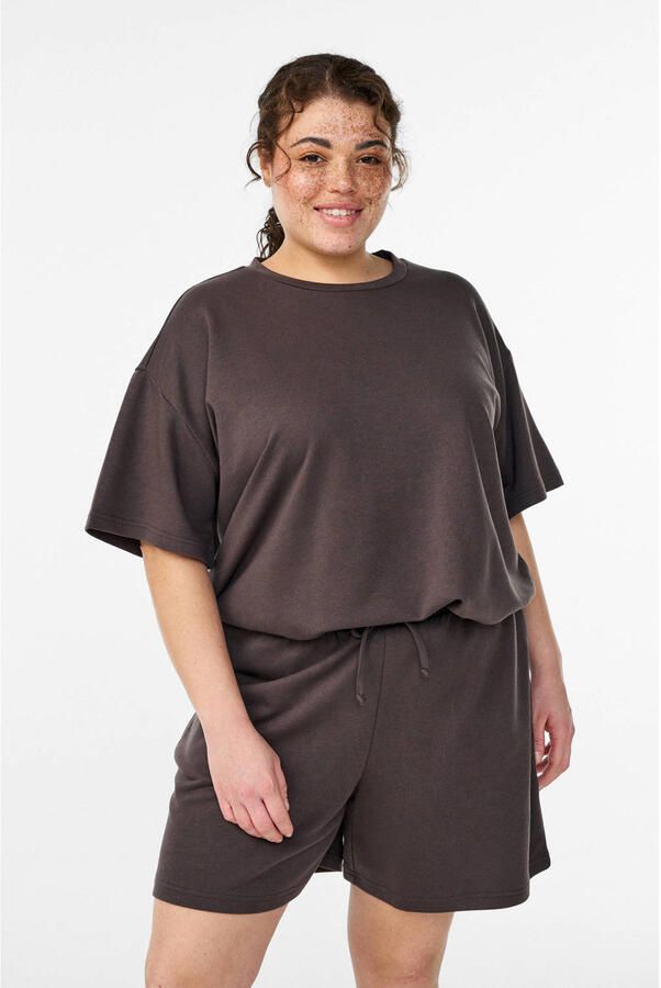 Zizzi pyjamashort MLAVNA taupe