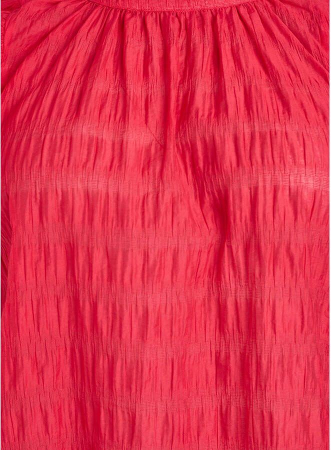 Zizzi rechtvallend blousetop met ruches Plus Size rood - Foto 3