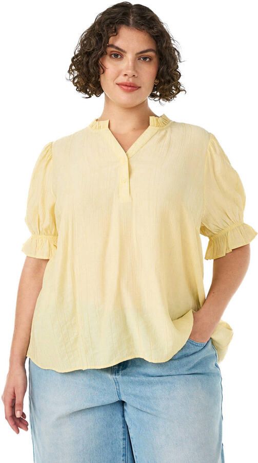 Zizzi rechtvallend blousetop Plus Size lichtgeel - Foto 3
