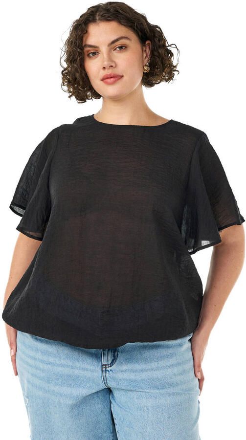 Zizzi rechtvallend blousetop Plus Size zwart - Foto 3