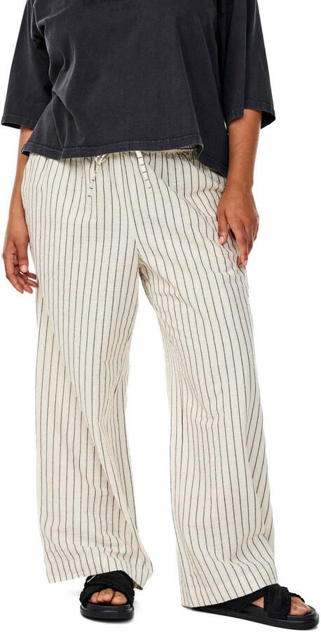 Zizzi regular fit casual broek Plus Size ecru