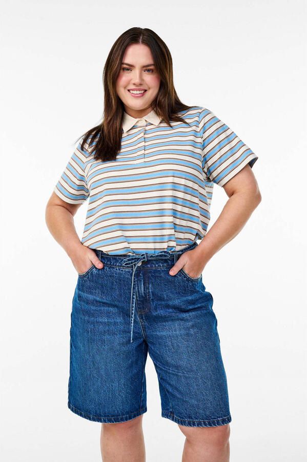 Zizzi regular waist denim short medium blue denim - Foto 3