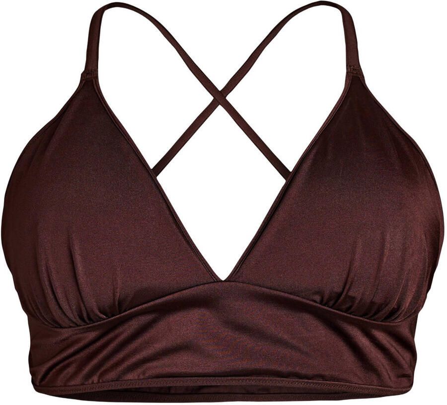 Zizzi reversible bikinitop SENYA bruin lichtblauw