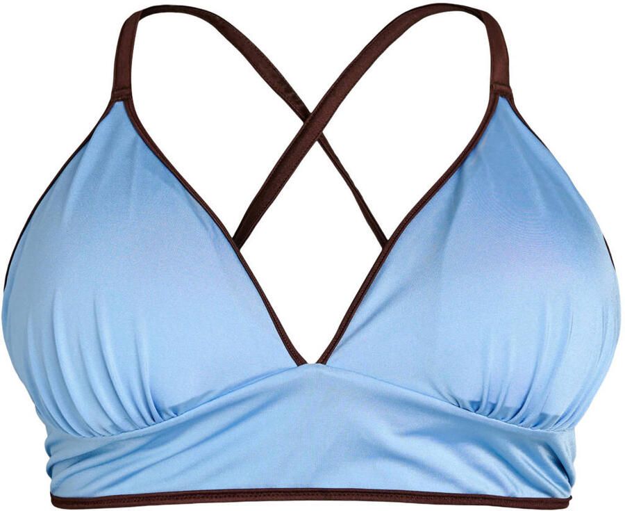Zizzi reversible bikinitop SENYA bruin lichtblauw - Foto 2