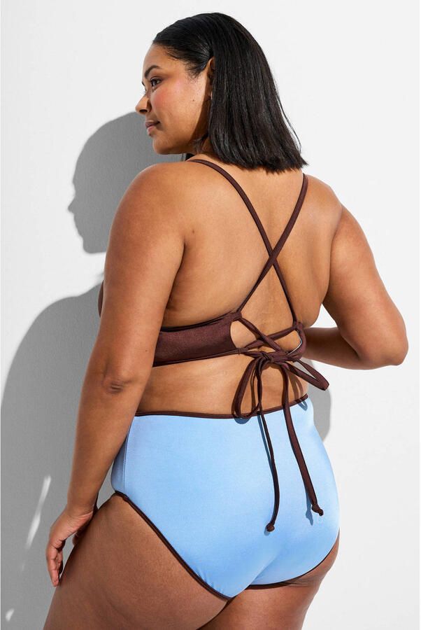 Zizzi reversible bikinitop SENYA bruin lichtblauw - Foto 3
