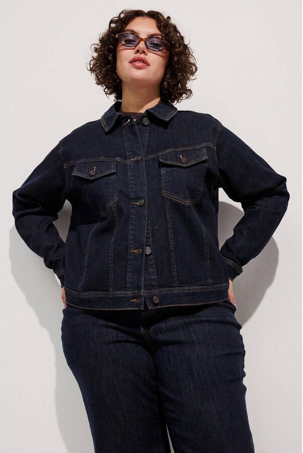 Zizzi spijkerjas Plus Size donkerblauw