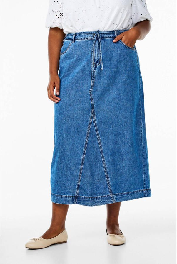 Zizzi spijkerrok medium blue denim - Foto 3