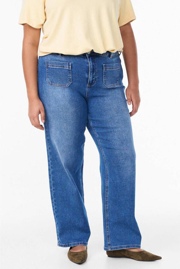 Zizzi straight leg jeans medium blue denim
