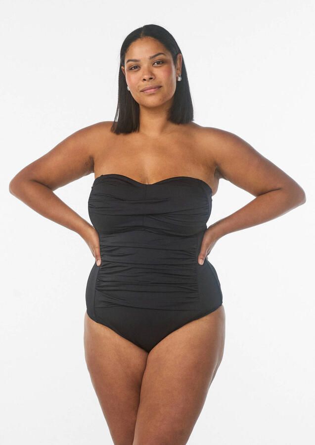 Zizzi strapless badpak CASDENIA zwart