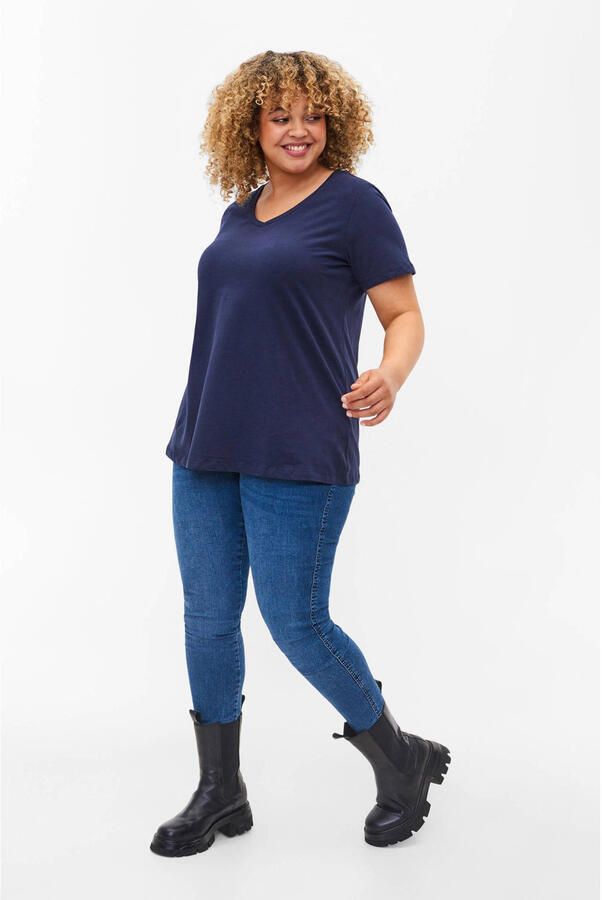 Zizzi T-shirt blauw - Foto 2