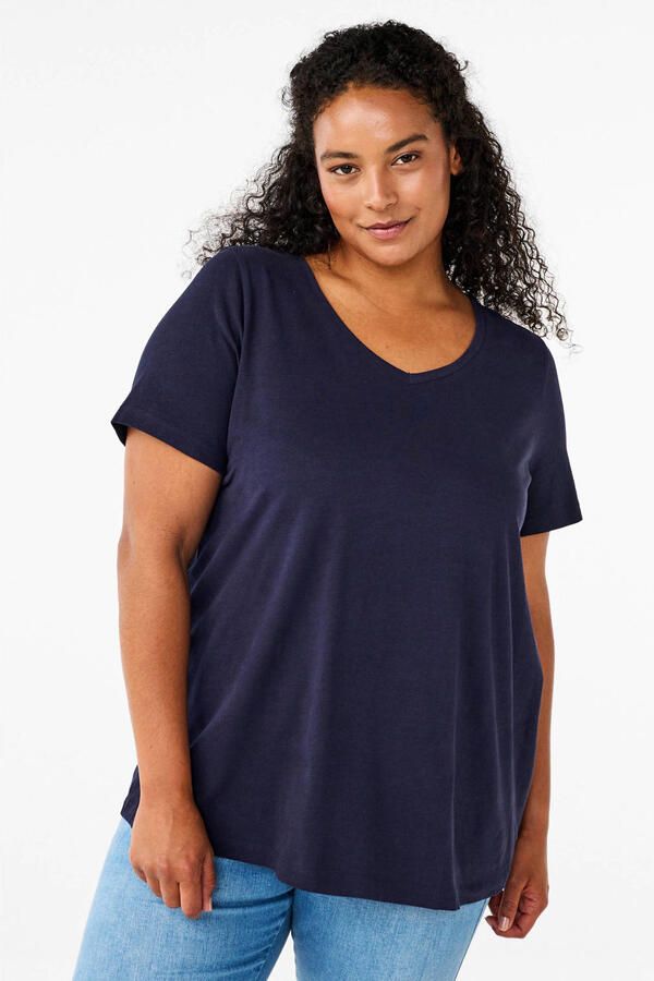 Zizzi T-shirt blauw - Foto 3