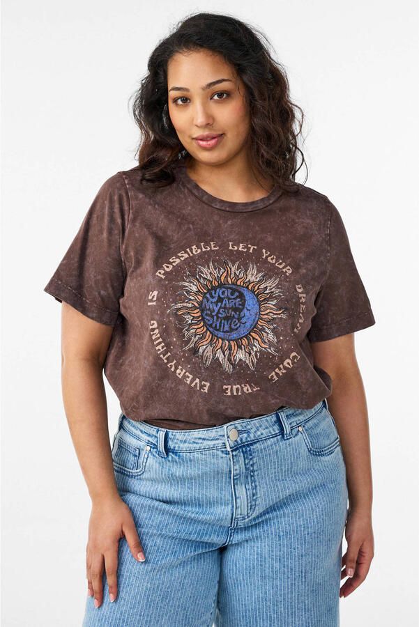 Zizzi T-shirt bruin