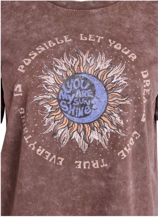 Zizzi T-shirt bruin - Foto 3