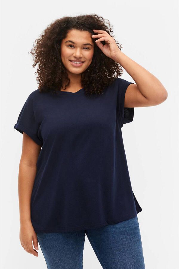 Zizzi T-shirt donkerblauw