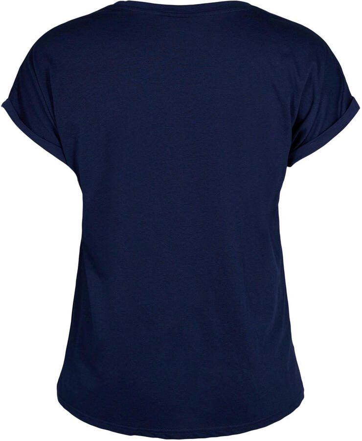 Zizzi T-shirt donkerblauw - Foto 2