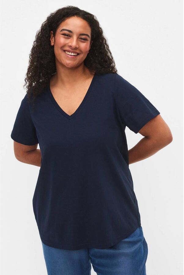 Zizzi T-shirt donkerblauw