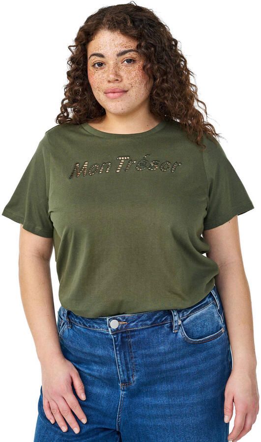 Zizzi T-shirt donkergroen - Foto 2