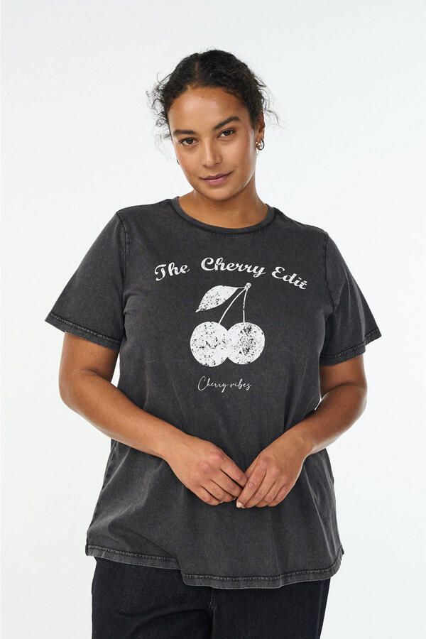 Zizzi T-shirt grijs - Foto 3