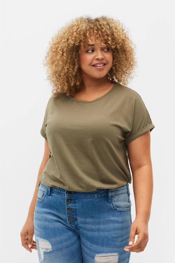 Zizzi T-shirt kaki