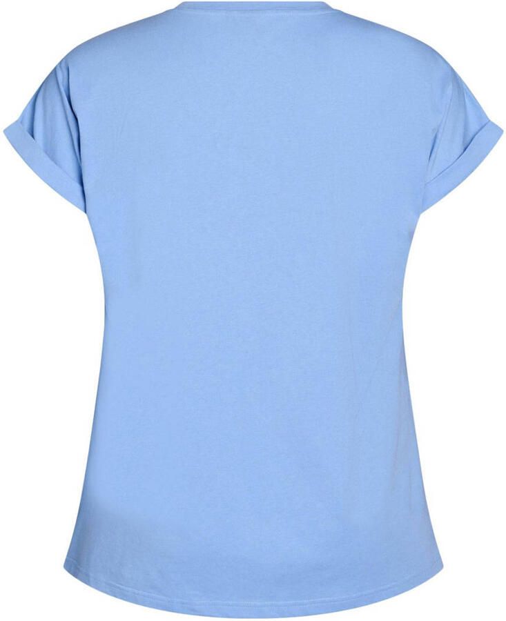 Zizzi T-shirt lichtblauw - Foto 2