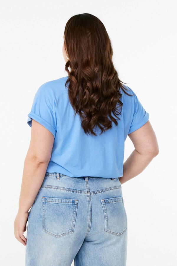 Zizzi T-shirt lichtblauw - Foto 3