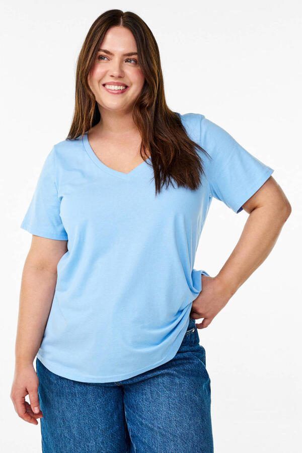 Zizzi T-shirt lichtblauw