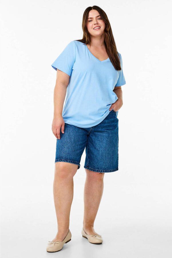 Zizzi T-shirt lichtblauw - Foto 2