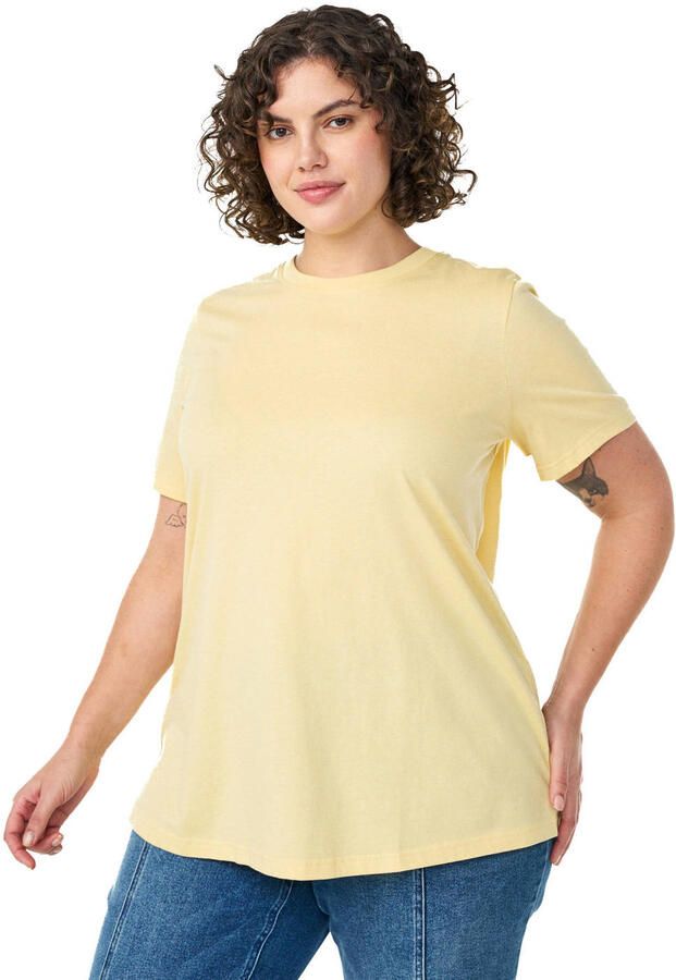 Zizzi T-shirt lichtgeel