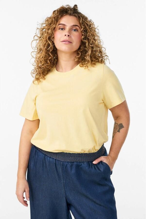 Zizzi T-shirt lichtgeel - Foto 2