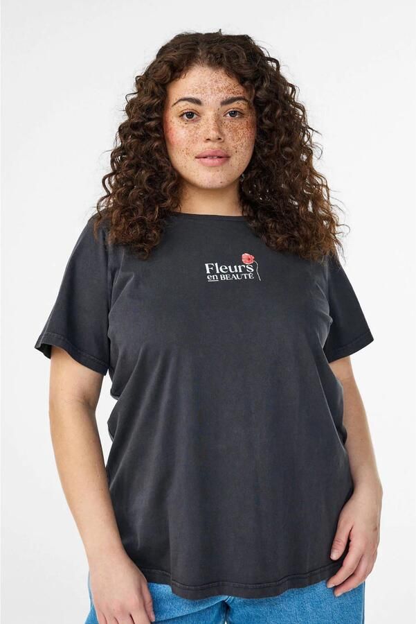 Zizzi T-shirt met backprint zwart