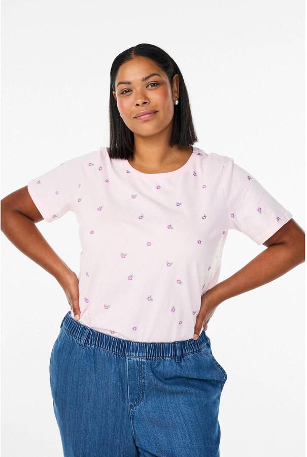 Zizzi T-shirt met hartjes