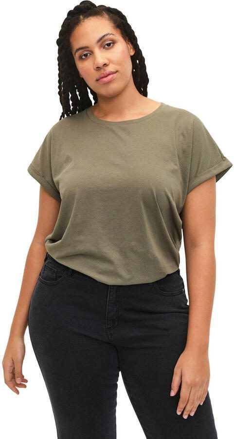 Zizzi T-shirt olijfgroen