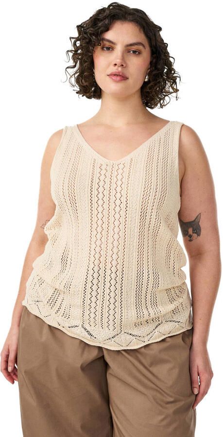 Zizzi top gehaakt beige - Foto 3