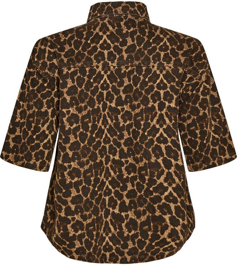 Zizzi top met panterprint beige