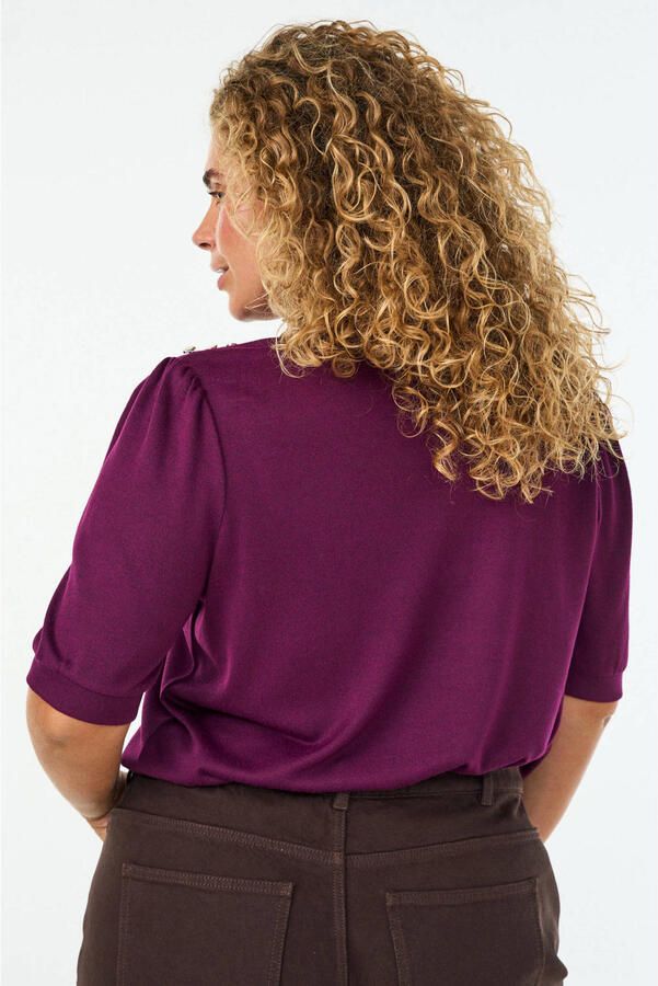 Zizzi top Plus Size donkerpaars - Foto 3
