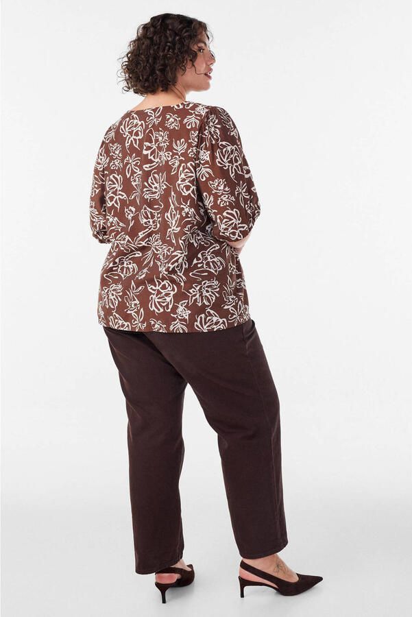 Zizzi top Plus Size met print bruin - Foto 2