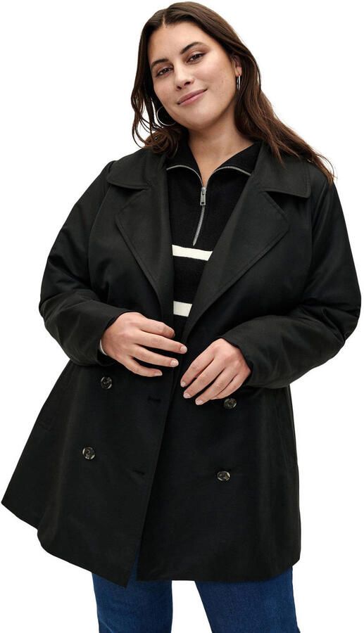 Zizzi trenchcoat zwart