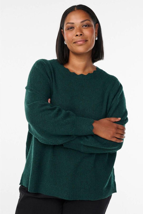 Zizzi trui Plus Size donkergroen