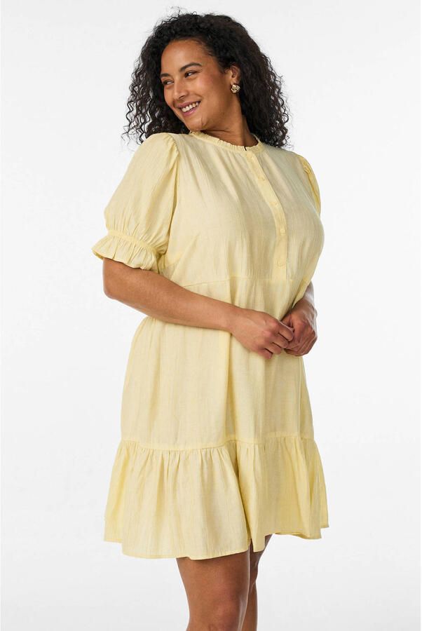 Zizzi viscose blousejurk Plus Size geel