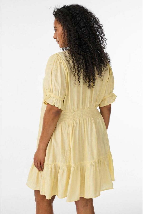 Zizzi viscose blousejurk Plus Size geel - Foto 3