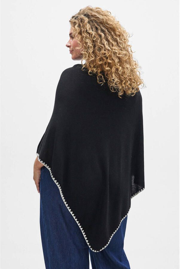 Zizzi viscose gebreide trui Plus Size met wol zwart - Foto 3