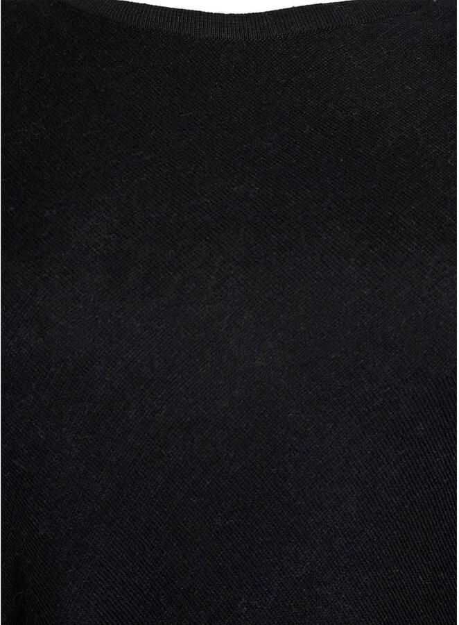 Zizzi viscose gebreide trui Plus Size met wol zwart - Foto 2