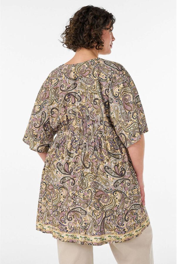 Zizzi viscose tuniek Plus Size met paisley meerkleurig - Foto 2