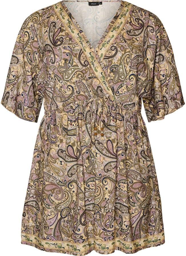 Zizzi viscose tuniek Plus Size met paisley meerkleurig - Foto 2