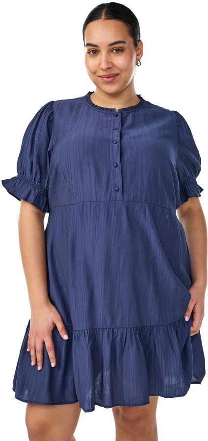 Zizzi viscose zomerblousejurk Plus Size donkerblauw