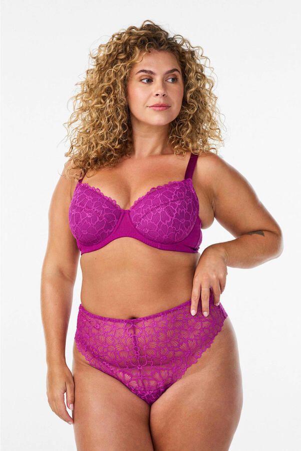 Zizzi voorgevormde beugel-bh Plus Size fuchsia - Foto 3