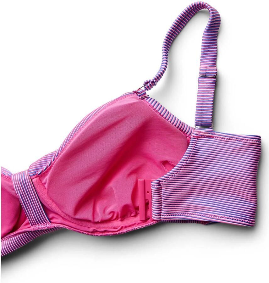 Zizzi voorgevormde beugel bikinitop SVARY met ribstructuur roze - Foto 2
