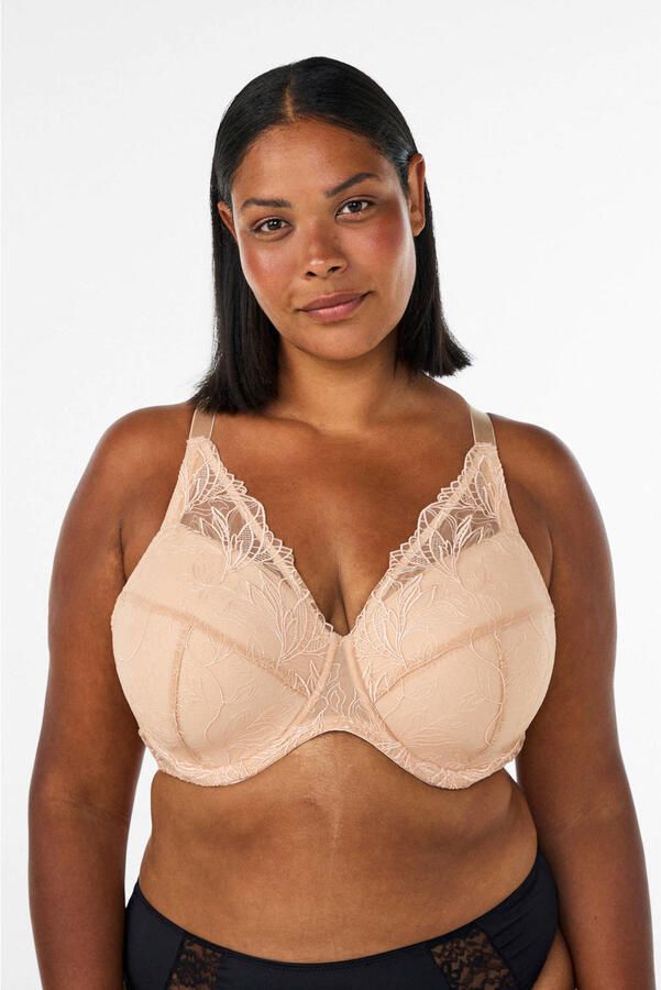 Zizzi voorgevormde beugelbh Plus Size beige