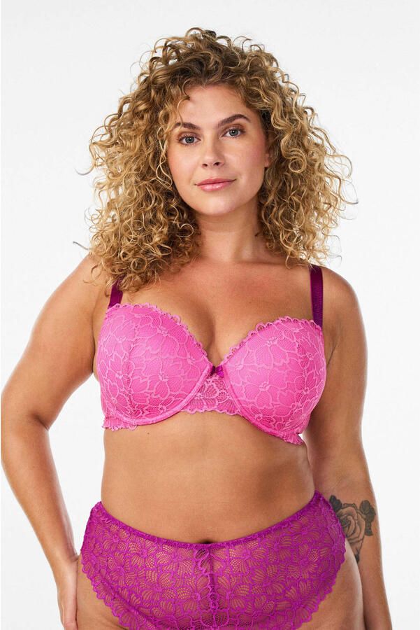 Zizzi voorgevormde beugelbh Plus Size roze